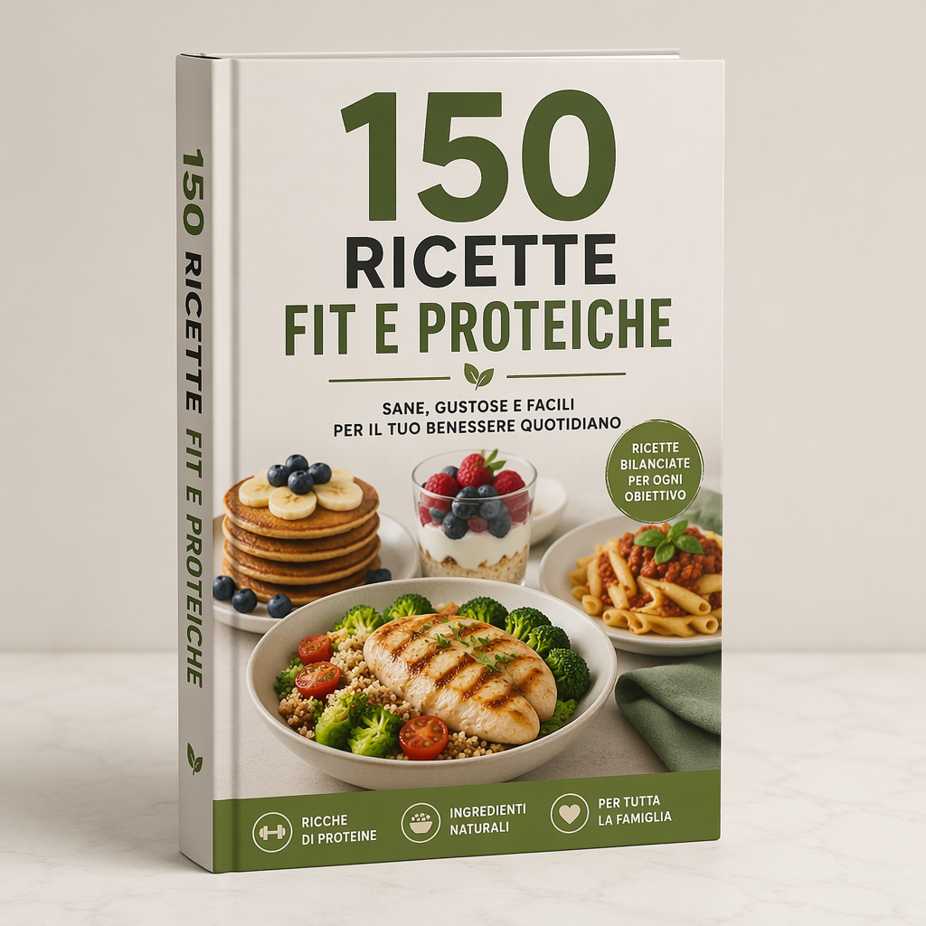 150 ricette fit e proteiche.."La guida che trasforma lo sforzo in risultati visibili."