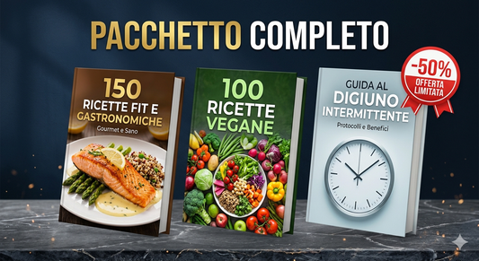 Pacchetto Completo: 150 Ricette Fit + 100 Vegane + Digiuno Intermittente 🏆 BESTSELLER